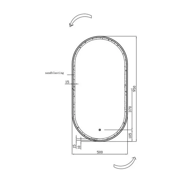 Oglinda cu iluminare si dezaburire Fluminia Dali Black 50 cm [1]