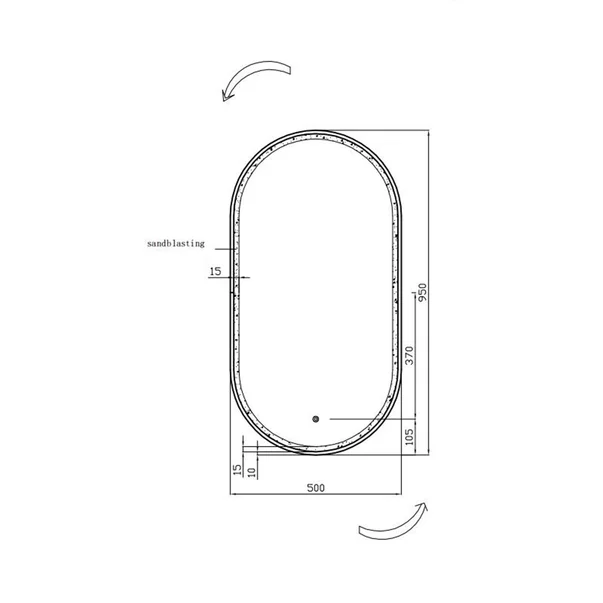 Oglinda cu iluminare si dezaburire Fluminia Dali-Gold 50 cm [2]