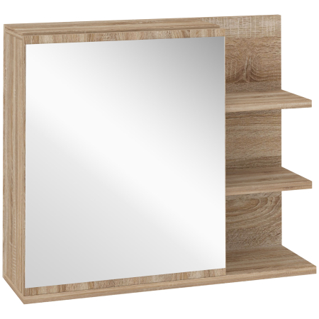 Mobilier pentru baie -  Oglinda de Baie 60×50 cm cu Rafturi Lemn & Sertar