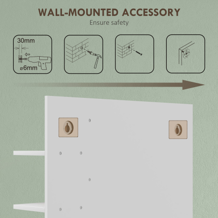  Oglinda de Baie cu 4 Rafturi de Depozitare pentru Machiaj, 45x15x58.5 cm, Alb [5]