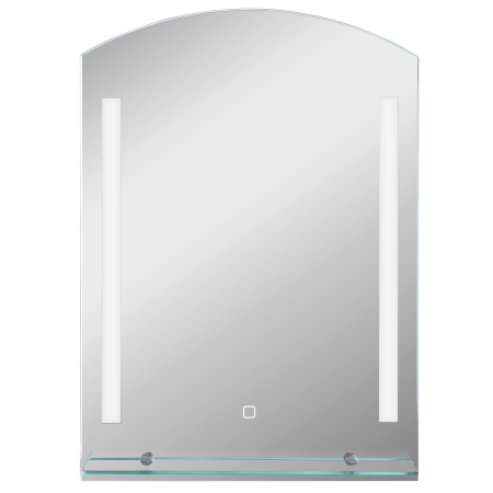 Baie -  Oglinda de baie cu lumina LED reglabila in 3 culori si raft din sticla, 50x12x70 cm, argintiu