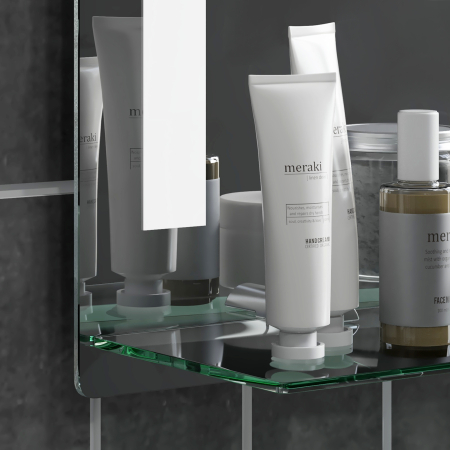  Oglinda de baie cu lumina LED reglabila in 3 culori si raft din sticla, 50x12x70 cm, argintiu [7]