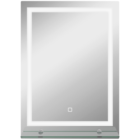 Baie -  Oglinda de baie cu lumini LED reglabila in 3 culori, cu raft din sticla, 50x12x70 cm, argintiu