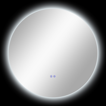 Baie -  Oglinda de Baie Rotunda cu Lumina LED in 3 Culori si intrerupatoare Touch, Ø70x3.5 cm, Transparent