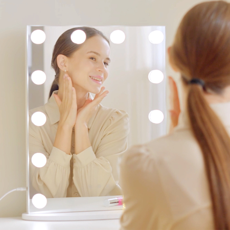  Oglinda de Machiaj cu LED & Reglaj Tactil de Lumina [6]
