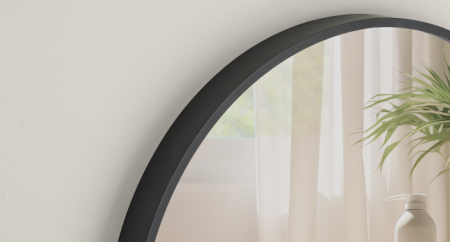 Oglinda de perete SONGMICS, oglinda rotunda, oglinda de baie, diametru 61 cm, cadru metalic, pentru sufragerie, dormitor, baie, hol, negru [4]