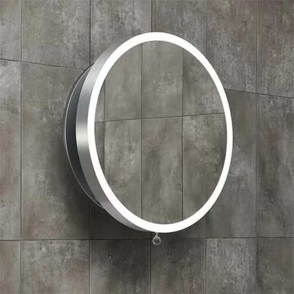 Oglinzi baie - Oglinda extensibila cu iluminare LED Miior Moon 60 cm rama aluminiu mat