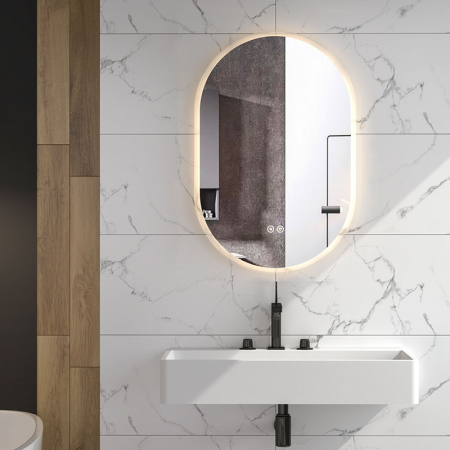 Oglinda Fluminia, Dali, ovala, cu iluminare LED, 3 culori [2]