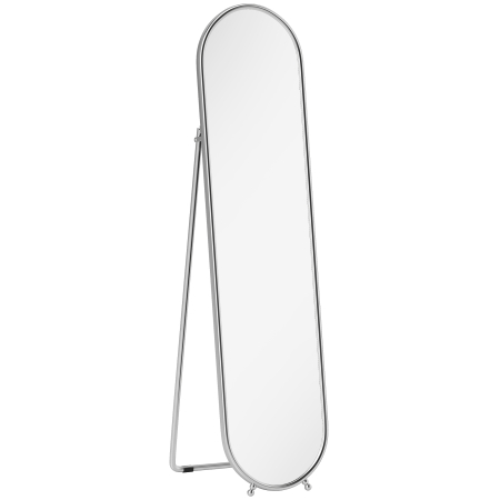  Oglinda intreaga de Podea cu Suport Rabatabil, Sticla si Metal, 40x4x160 cm, Argintiu [0]