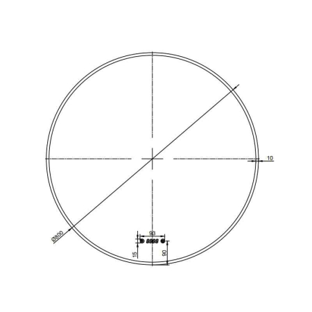 Oglinda LED Fluminia Aster 80 Clock, D80cm, dezaburire, ceas digital, rama neagra [1]