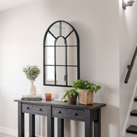  Oglinda Moderna de Perete - Arcuita 70×50 cm, Stil Fereastra Negru [6]