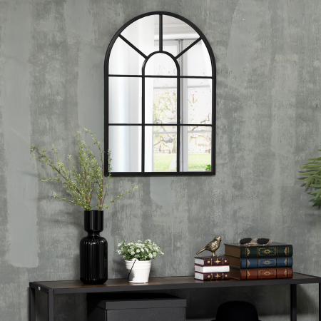  Oglinda Moderna de Perete - Arcuita 70×50 cm, Stil Fereastra Negru [1]