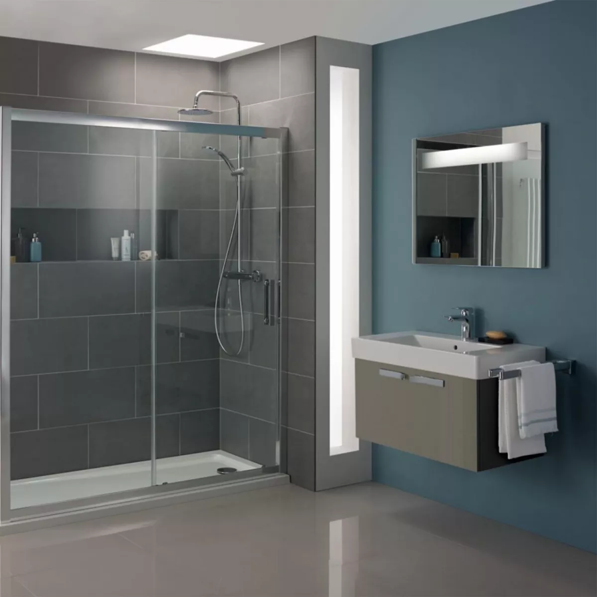 Oglinda suspendata Ideal Standard Strada, 80 x 65 cm, iluminare, K2673BH [2]