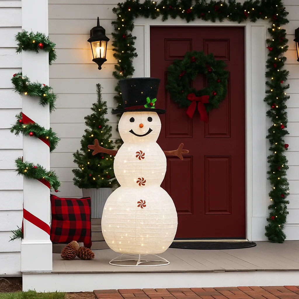 Om de zapada de exterior, pe structura metalica, 150cm, 3D, lumina calda cu 120 LED [1]