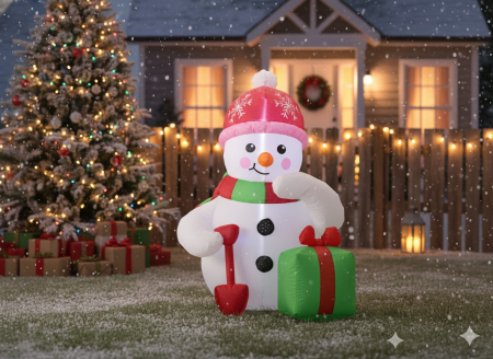 Om de zapada gonflabil pentru exterior, cu iluminare LED, 180 cm, compresor integrat, alb [2]