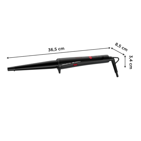 Ondulator de par conic Rowenta Karl Lagerfeld CF324LF0, învelis, Keratin & Glow, 120-200 °C, manusa de protecție, negru&rosu [3]