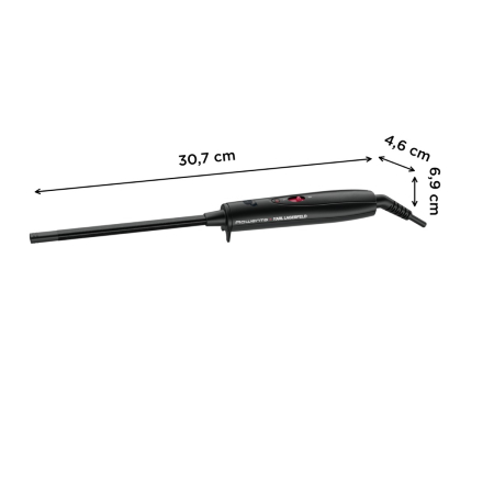 Ondulator de par Rowenta Karl Lagerfeld Curls Forever CF311LF0, diametru 10mm, 180° C, învelis Keratin&Shine, încalzire rapida, manusa de protecție, cablul 1.8m, negru&rosu [3]