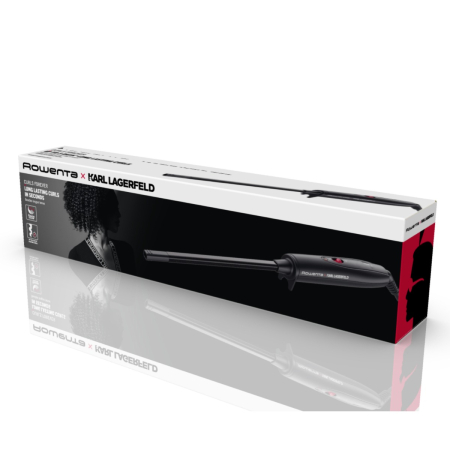 Ondulator de par Rowenta Karl Lagerfeld Curls Forever CF311LF0, diametru 10mm, 180° C, învelis Keratin&Shine, încalzire rapida, manusa de protecție, cablul 1.8m, negru&rosu [4]