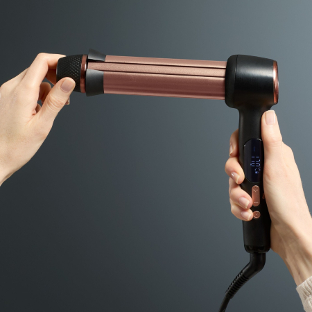 Ondulator de par Rowenta Twist Curl CF4620E0, ajustabil pe 3 diametre, temperatura ajustabila, invelis ceramic, 75 W, negru & roz [8]