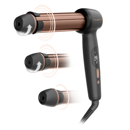 Ondulator de par Rowenta Twist Curl CF4620E0, ajustabil pe 3 diametre, temperatura ajustabila, invelis ceramic, 75 W, negru & roz [11]