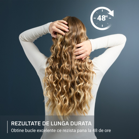 Ondulator de par Rowenta Twist Curl CF4620E0, ajustabil pe 3 diametre, temperatura ajustabila, invelis ceramic, 75 W, negru & roz [5]