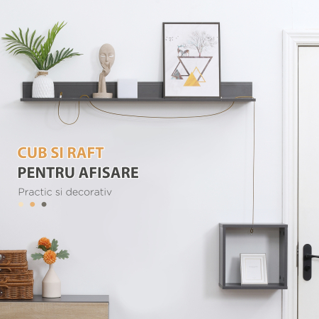  Organizator de intrare cu banca de pantofi, cuier pentru hol cu suport pentru haine si raft, gri si natural [6]