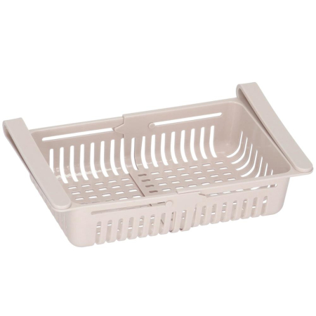 Organizare - Organizator frigider, model cos extensibil, 16x28.5cm, crem