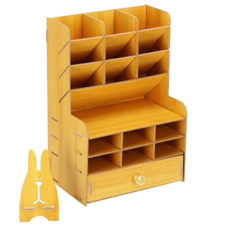 Organizator pentru birou, din lemn, cu 15 compartimente si sertar [0]