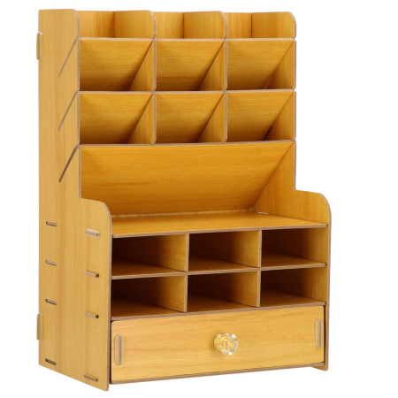 Organizator pentru birou, din lemn, cu 15 compartimente si sertar [9]