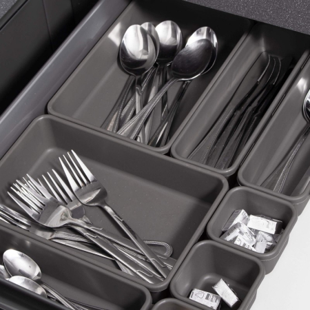 Organizator sertar bucatarie, 8 piese, gri [12]