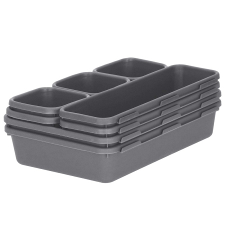Organizator sertar bucatarie, 8 piese, gri [7]