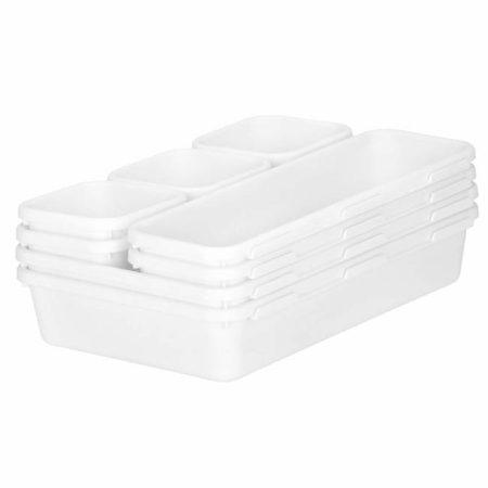 Organizator sertar bucatarie, 8 piese interconectabile, alb [3]