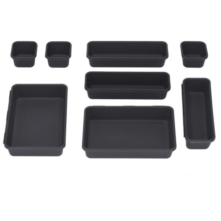 Organizator sertar bucatarie, 8 piese, negru [10]