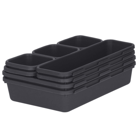 Organizator sertar bucatarie, 8 piese, negru [8]