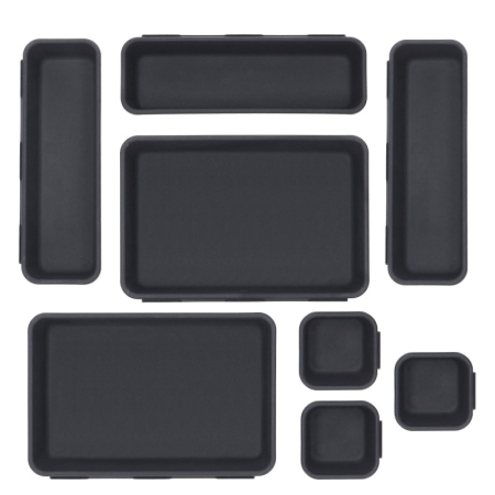 Dormitor & birou - Organizator sertar bucatarie, 8 piese, negru