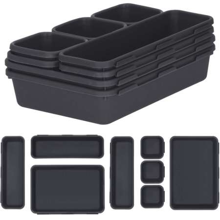 Organizator sertar bucatarie, 8 piese, negru [9]