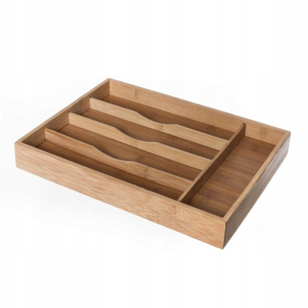 Organizator tacamuri 5Five din bambus si MDF cu 5 compartimente, 34x25 cm, maro natural [3]