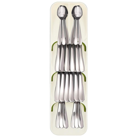 Organizator tacamuri sertar, 5 compartimente, 40x11x5,5cm, alb [8]