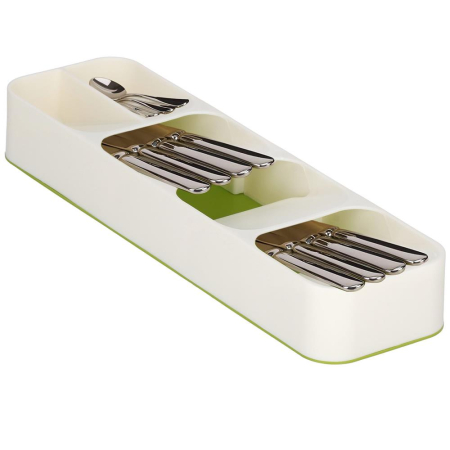 Bucatarie - Organizator tacamuri sertar, 5 compartimente, 40x11x5,5cm, alb