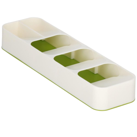 Organizator tacamuri sertar, 5 compartimente, 40x11x5,5cm, alb [4]