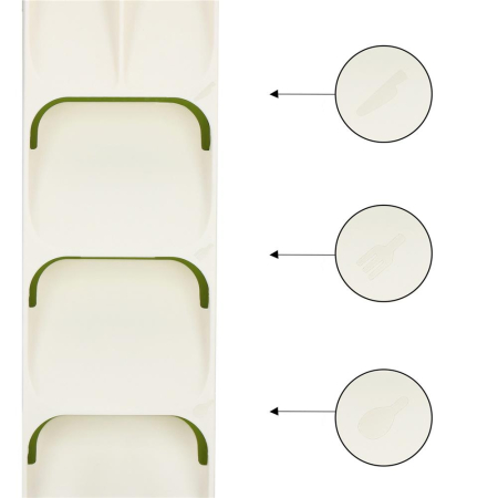 Organizator tacamuri sertar, 5 compartimente, 40x11x5,5cm, alb [9]