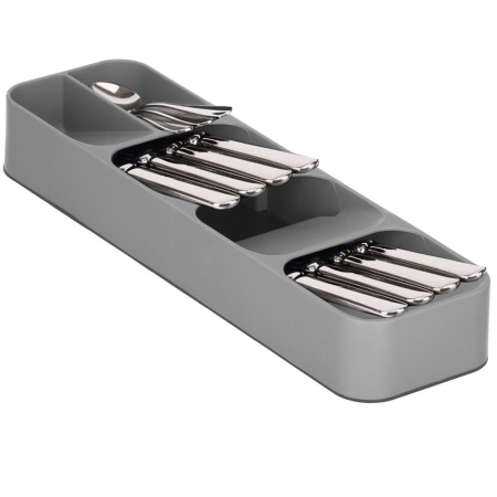 Bucatarie - Organizator tacamuri sertar, 5 compartimente, 40x11x5,5cm, gri