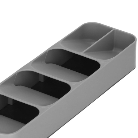 Organizator tacamuri sertar, 5 compartimente, 40x11x5,5cm, gri [5]