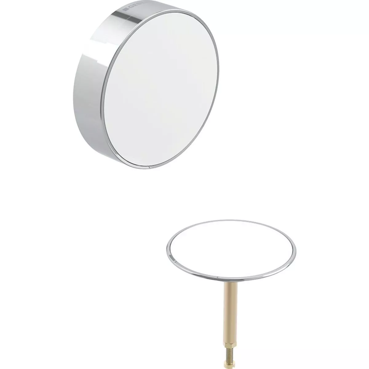 Cazi baie - Ornamente evacuare cada Geberit, preaplin, dop, mat, alb/crom, 150.300.KJ.1