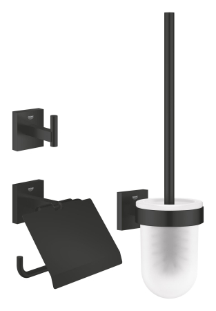 Baie - Pachet accesorii baie Grohe 411232430, 3n1 Start Cube, tip instalare pe perete, numar piese 3, negru