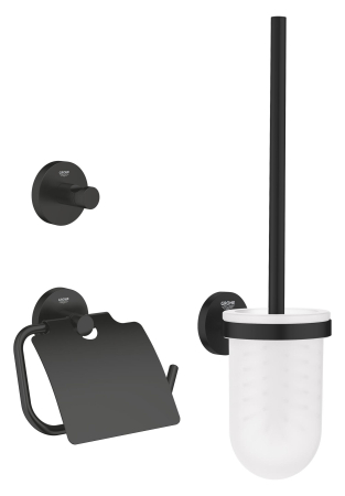 Baie - Pachet accesorii baie Grohe 412042430, 3in1 Start, tip instalare pe perete, numar piese 3, numar rafturi 0, negru