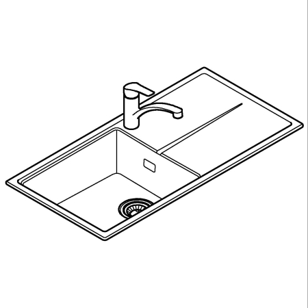 Pachet chiuveta bucatarie Grohe 31884AP0, Via, quartz, pe blat, 1000 x 500 mm, baterie Grohe, negru/crom [4]