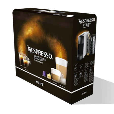 Pachet Espressor Nespresso by Krups Essenza Mini XN111810, 1450W, 19 Bar & Aparat pentru spumare lapte Aeroccino 3 Negru, 0.6L, negru [7]