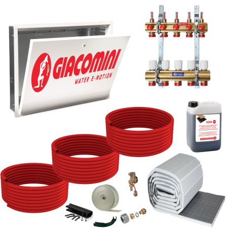 Pachete incalzire in pardoseala - Pachet incalzire in pardoseala Giacomini, 60 mp, teava PEX-b cu bariera anti-oxigen EVOH, Distribuitor, Caseta Distribuitor, Placa Tacker, Aditiv Sapa, Cleme Tacker, Cot Ghidaj