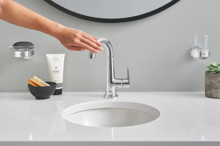 Pahar baie Grohe 40447001, Suport Essentials, tip instalare pe perete, volum ml 140, elemente fixare ascunse, crom [2]